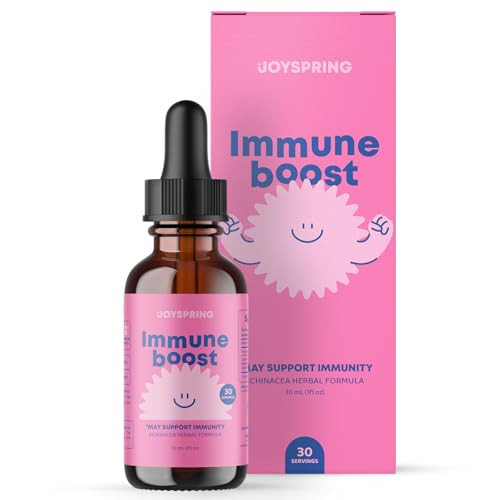 JoySpring Immune Drops - Kids’ Immunity Support Supplement (1 fl oz, 30 Servings) with Organic Elderberry Liquid, Echinacea, Oregon Grape Root & Orange Peel for Ages 2-16+ Years and Adults. | Amazon (US)