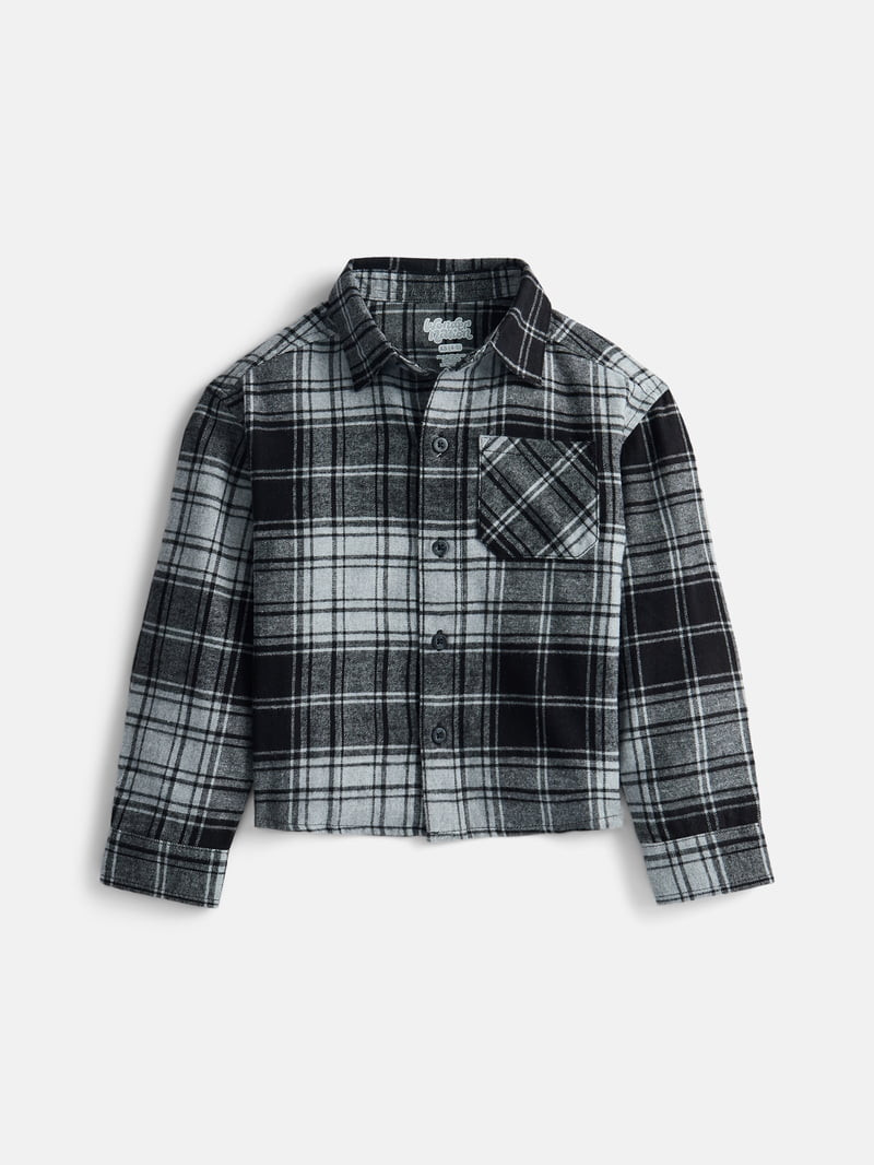 Wonder Nation Boys' Flannel Shirt with Long Sleeves, Sizes 4-18 & Husky | Walmart (US)