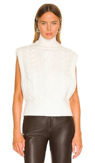 x REVOLVE Gianna Turtleneck Cable Vest in Ivory | Revolve Clothing (Global)