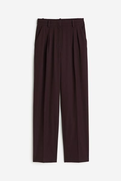 Tapered trousers - Burgundy - Ladies | H&M GB | H&M (UK, MY, IN, SG, PH, TW, HK)