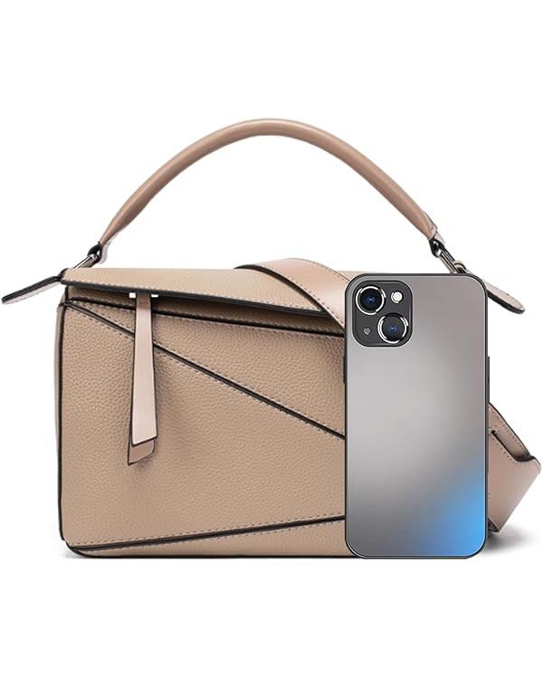 Womens Geometric Design Handbags, 9.6x4.1x6.7in Lychee Grain Crossbody Bag Mini Top Handle Bag fo... | Amazon (US)