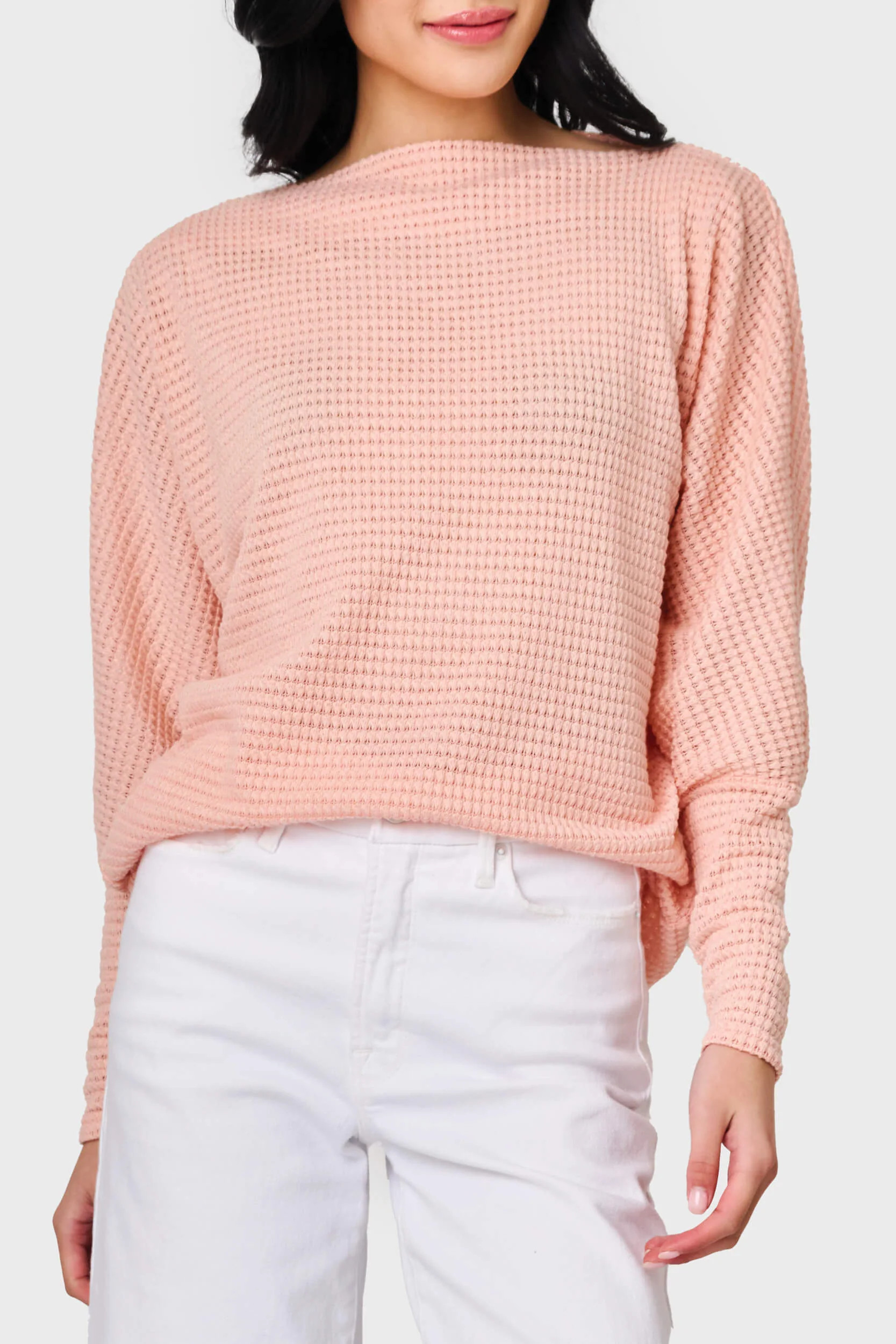 Off Shoulder Open Stitch Sweater Top | Gibson