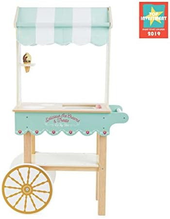 Le Toy Van - Educational Wooden Toy Role Play Ice Cream Trolley | Boys & Girls Pretend Play Toy Food | Amazon (UK)