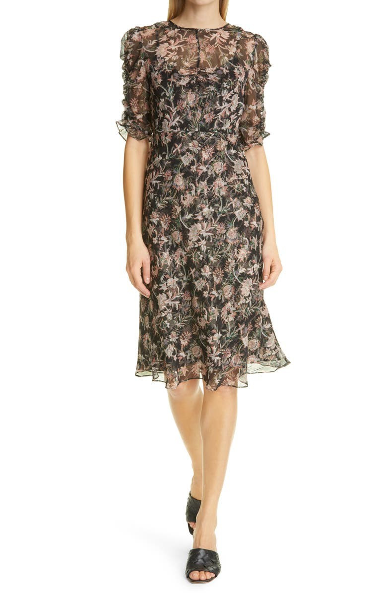 Mitjana Floral Print Silk Blend Dress | Nordstrom