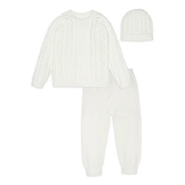 Modern Moments By Gerber Toddler Girl Cable Knit Sweater Outfit Gift Set w/Hat, 3-Piece (12M - 5T... | Walmart (US)