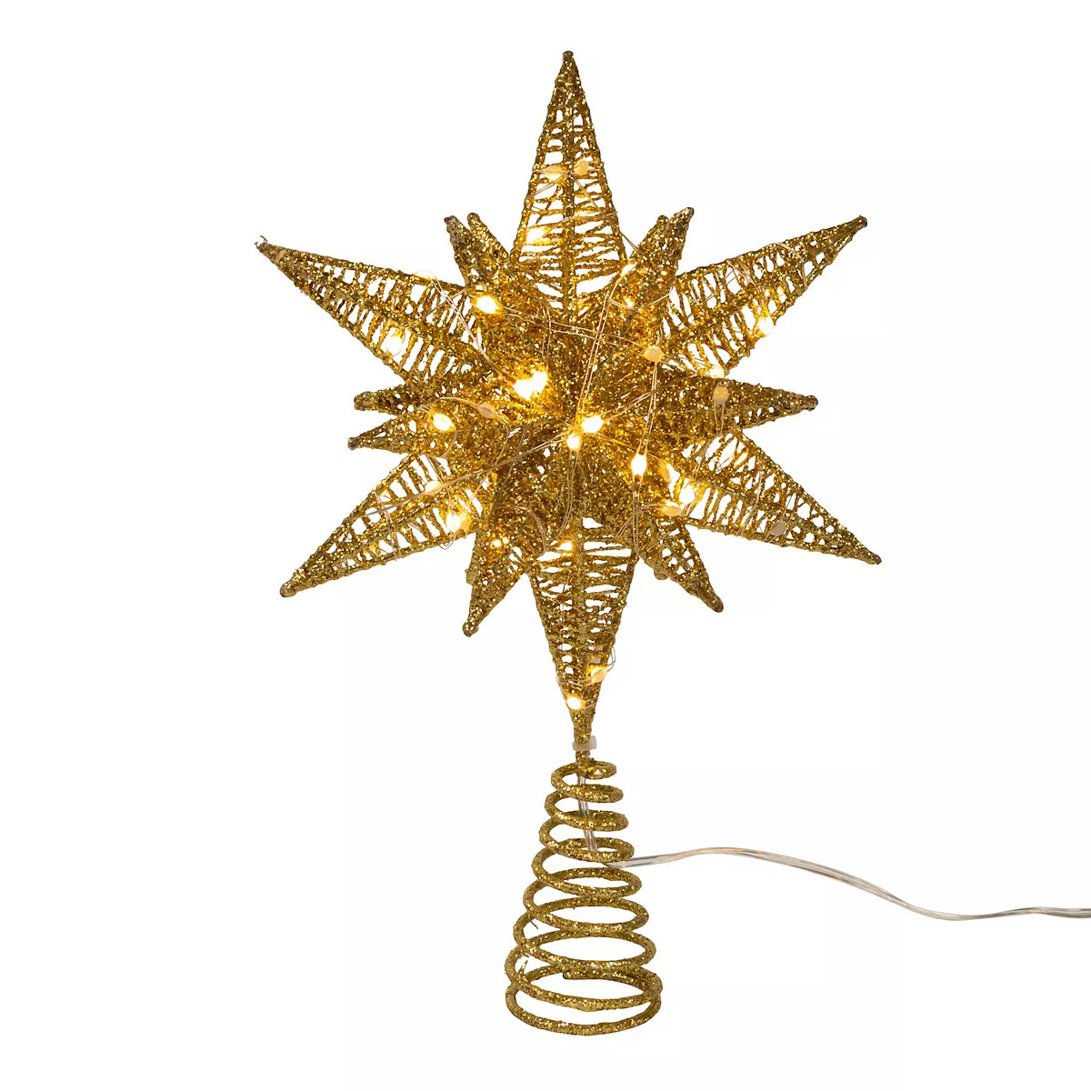 Kurt Adler Twinkling Gold Starburst LED Pre-Lit Tree Topper | Kohl's