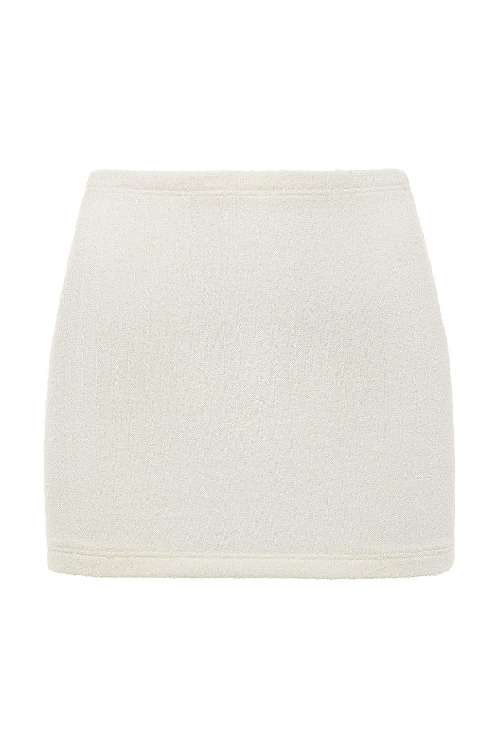 Cream Terry Rib Micro Skirt | Montce