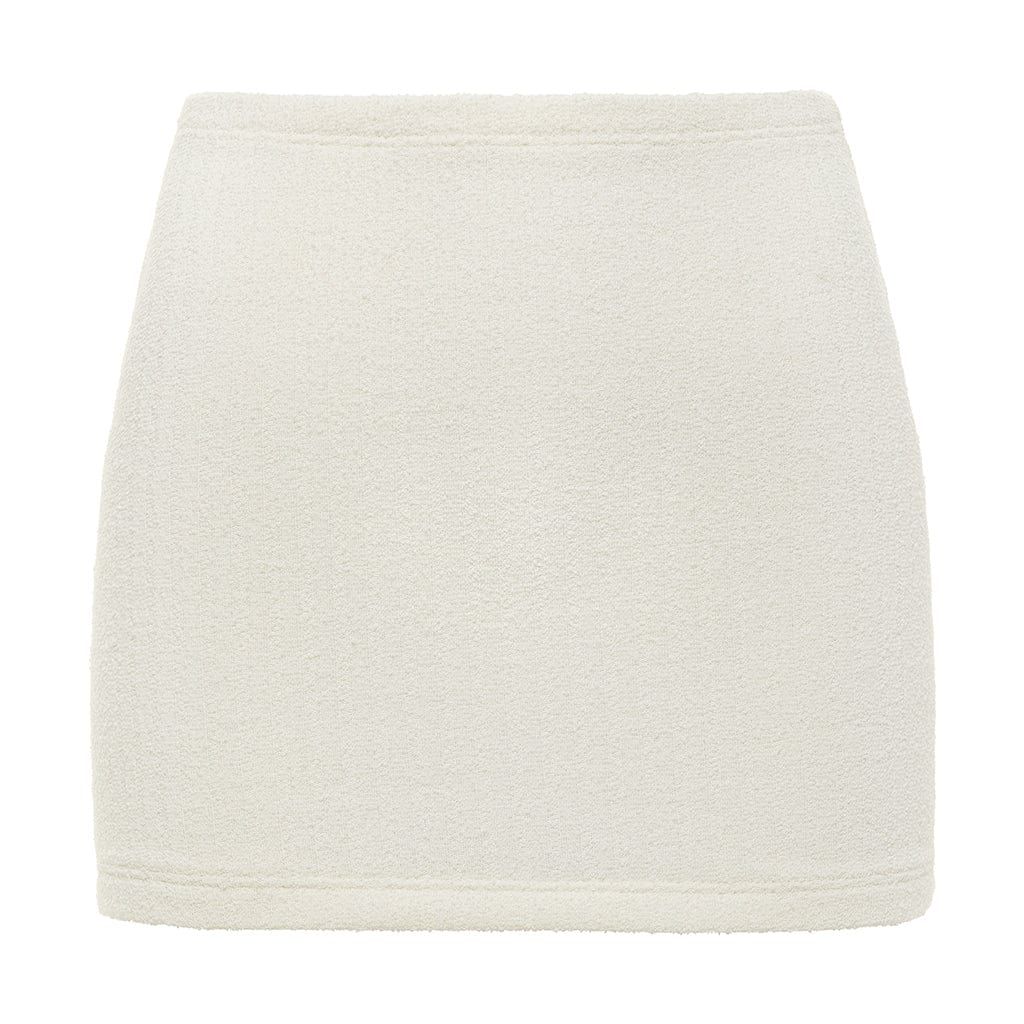 Cream Terry Rib Micro Skirt | Montce