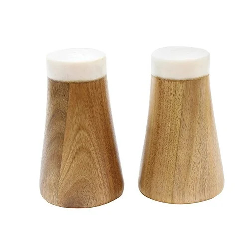 Tablecraft Elements 2 Piece Marble/Acacia Salt & Pepper Shaker Set - Walmart.com | Walmart (US)