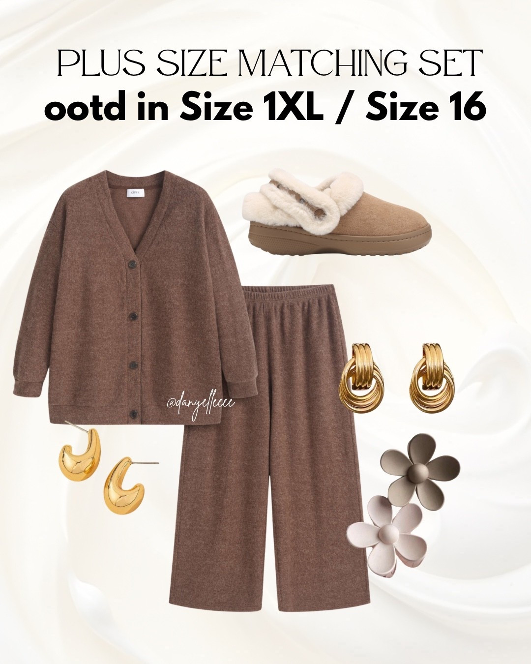 plus size brown matching sweater set 🧸🤎 perfect for holiday outfits, winter loungewear, and cozy Christmas outfits, size 1XL, size 16 

Plus how cute are the slipper crocs!? 

#LTKSeasonal #LTKMidsize #LTKPlusSize