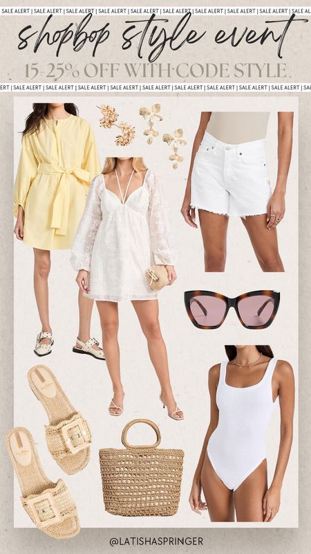 Shopbop Style Event favorites! 

#shopbop

Resortwear. Chic resortwear. Spring dress. AGOLDE denim shorts. White one piece swimsuit. Designer sandals on sale. 

#LTKSeasonal #LTKsalealert #LTKstyletip