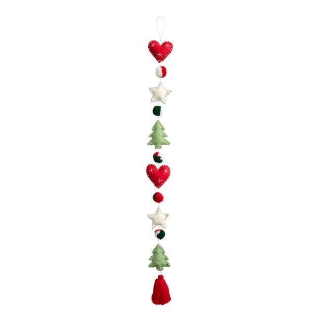 Felted Wool Holiday Icons and Tassel Hanging Decor | World Market