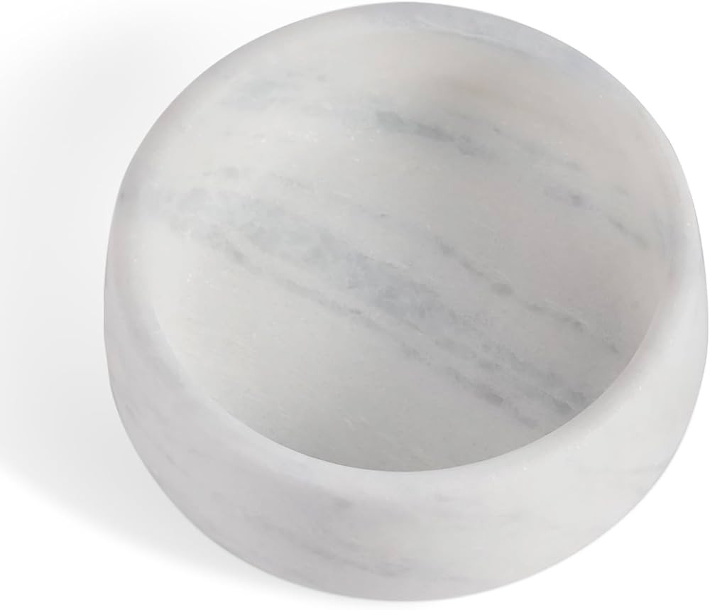 White Marble Dog Bowls, Non-Slip Dog Food Water Bowl Small, Heavy Duty Pet Bowl for Cats and Medi... | Amazon (US)