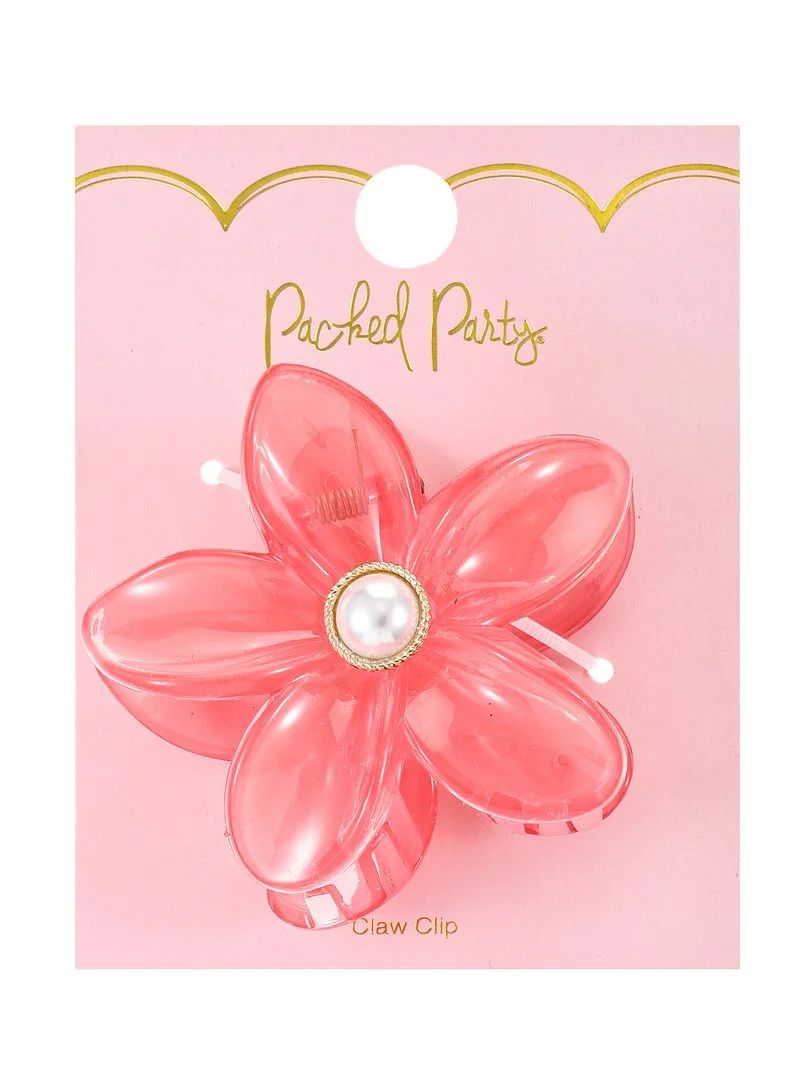 Packed Party Women's Pink Flower Claw Clip | Walmart (US)