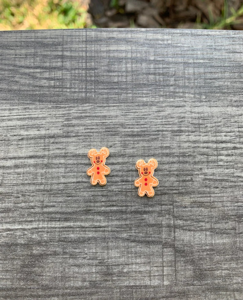 Gingerbread Mouse Earrings/christmas/handmade to Order/stud Earrings/nickel Free/hypoallergenic -... | Etsy (US)