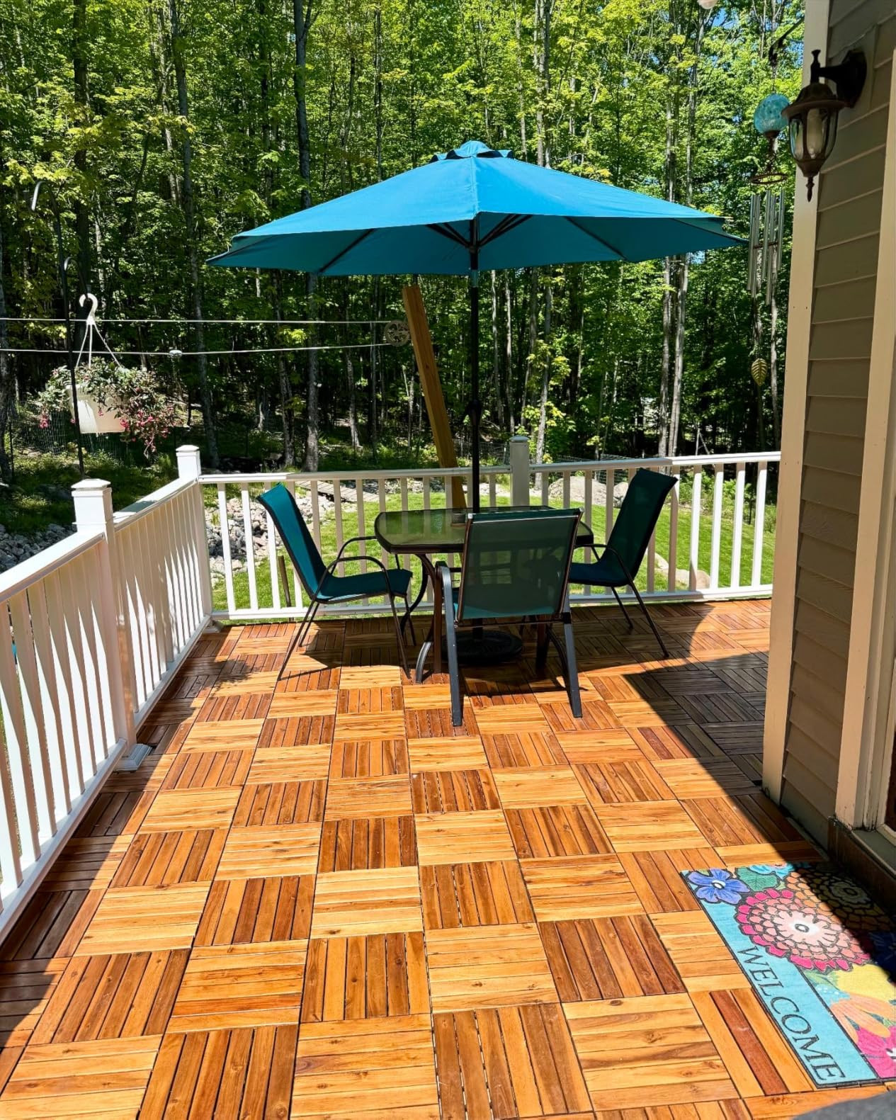 Yaheetech 108PCS Acacia Wood Interlocking Flooring Tiles Waterproof Flooring for Outdoor & Indoor Patio,Balcony,Garden,Poolside,12 × 12 in | Amazon (US)