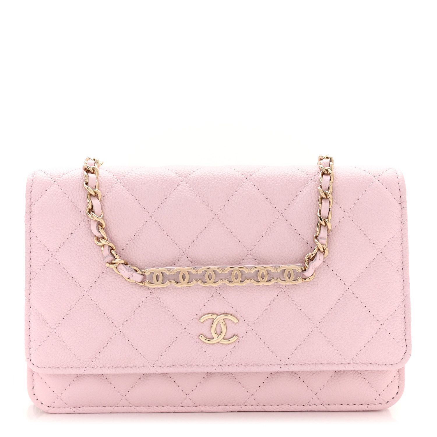Caviar Quilted Tiny CC Wallet On Chain WOC Light Pink | FASHIONPHILE (US)