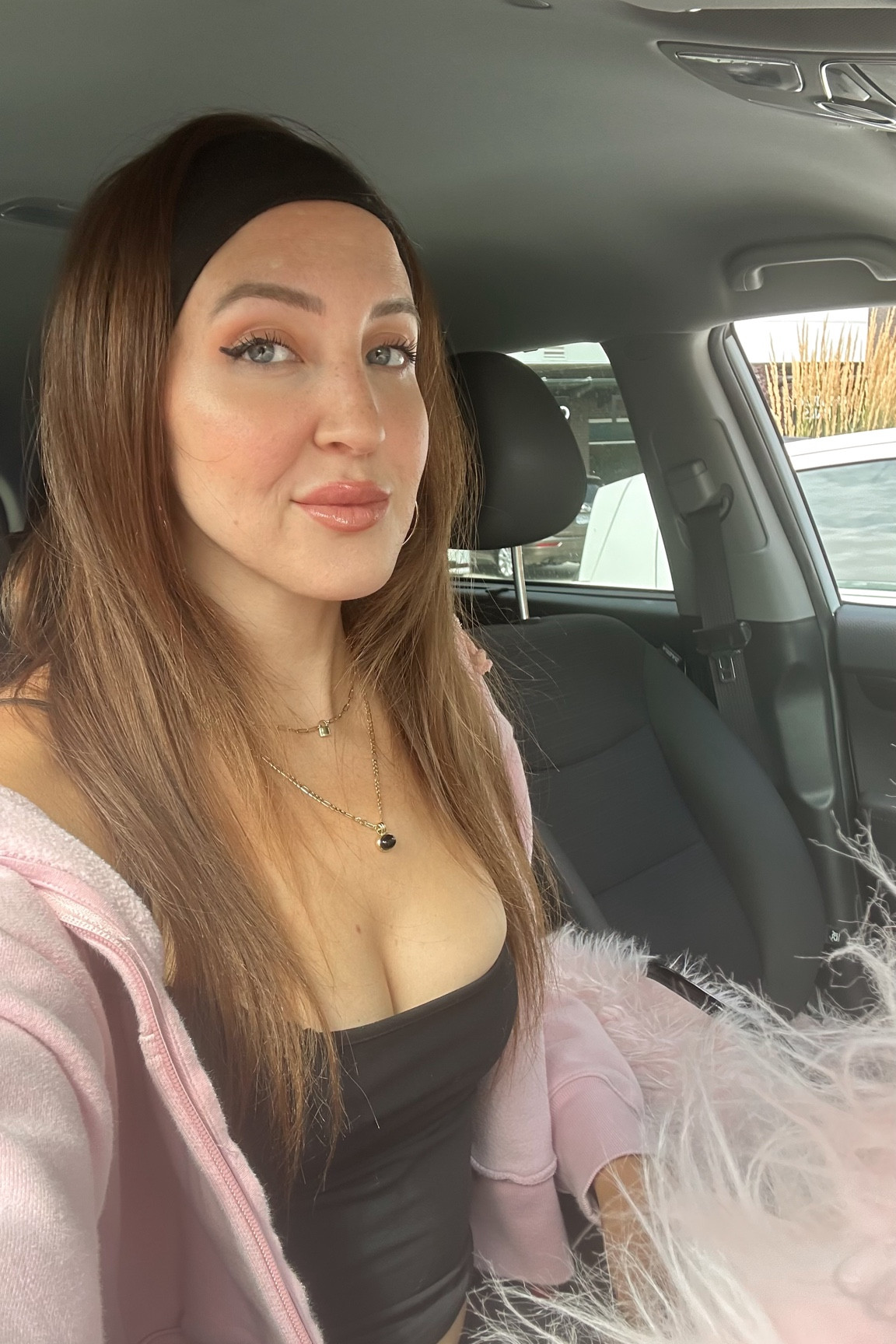 T a cozy fleece boyfriend hoodie, pink hoodie, spaghetti strap tank top