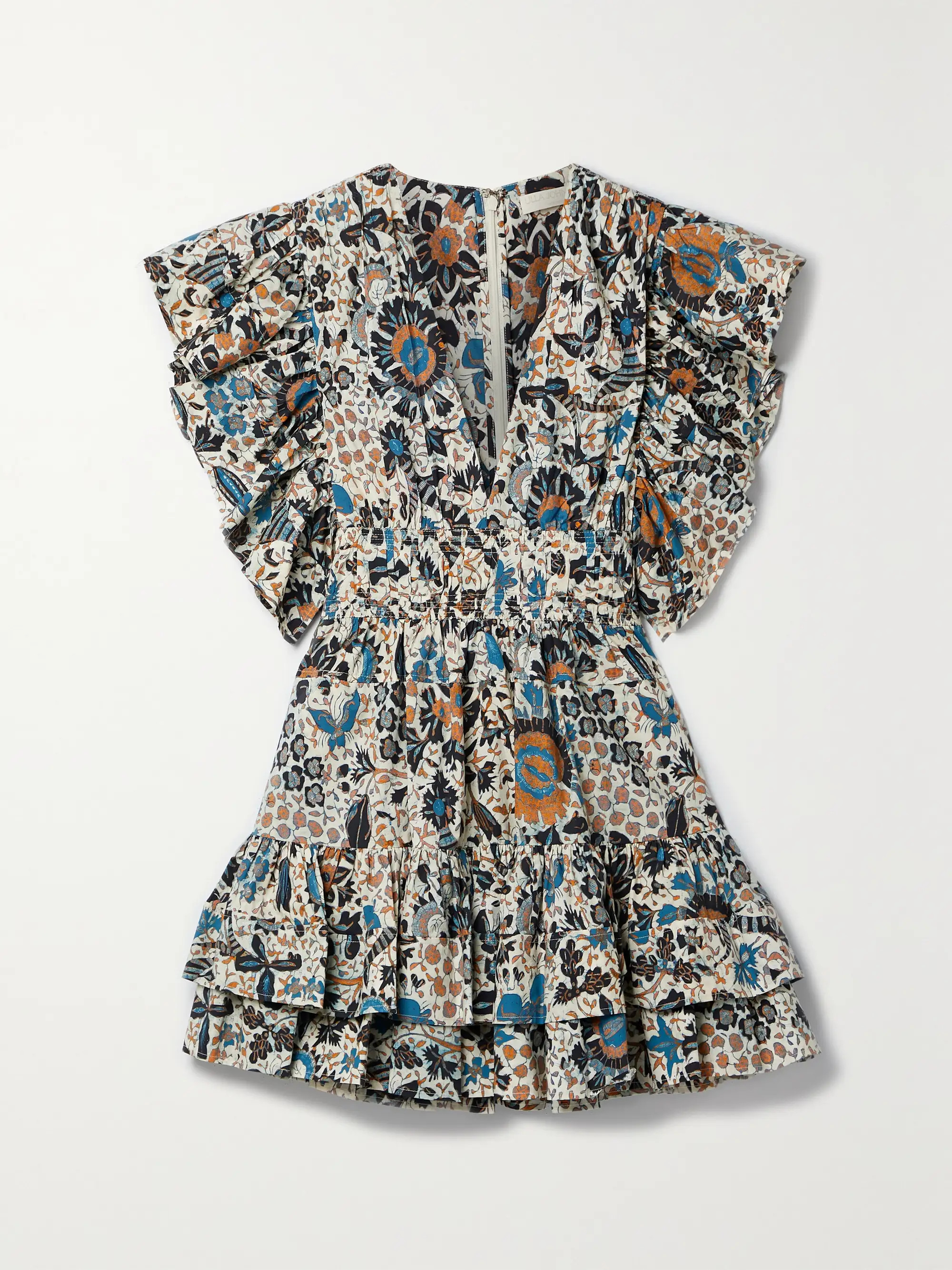 Kiri tiered ruffled floral-print cotton-poplin mini dress | NET-A-PORTER (US)