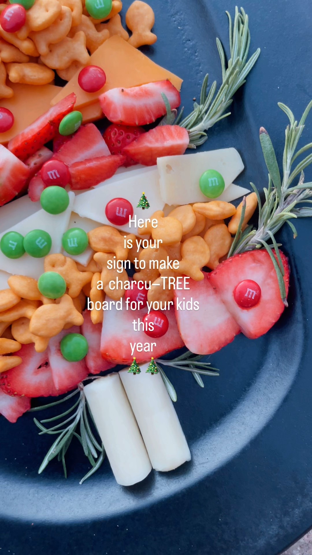 Everything we used on this kids’ charcu-TREE board! 🎄🧀🍓✨

🎄 mozzarella string cheese
🎄 cheddar cheese slices
🎄 white cheddar cheese slices
🎄strawberries 
🎄 goldfish crackers 
🎄 m&m’s
🎄Rosemary sprigs 
🎄 kisses (red & white)



Make it even easier on yourself and just add it to your Walmart or target pick up order! 

Perfect for hosting another family or lots of kids this holiday season! 🎄✨❤️

#LTKKids #LTKfoodie #LTKHoliday