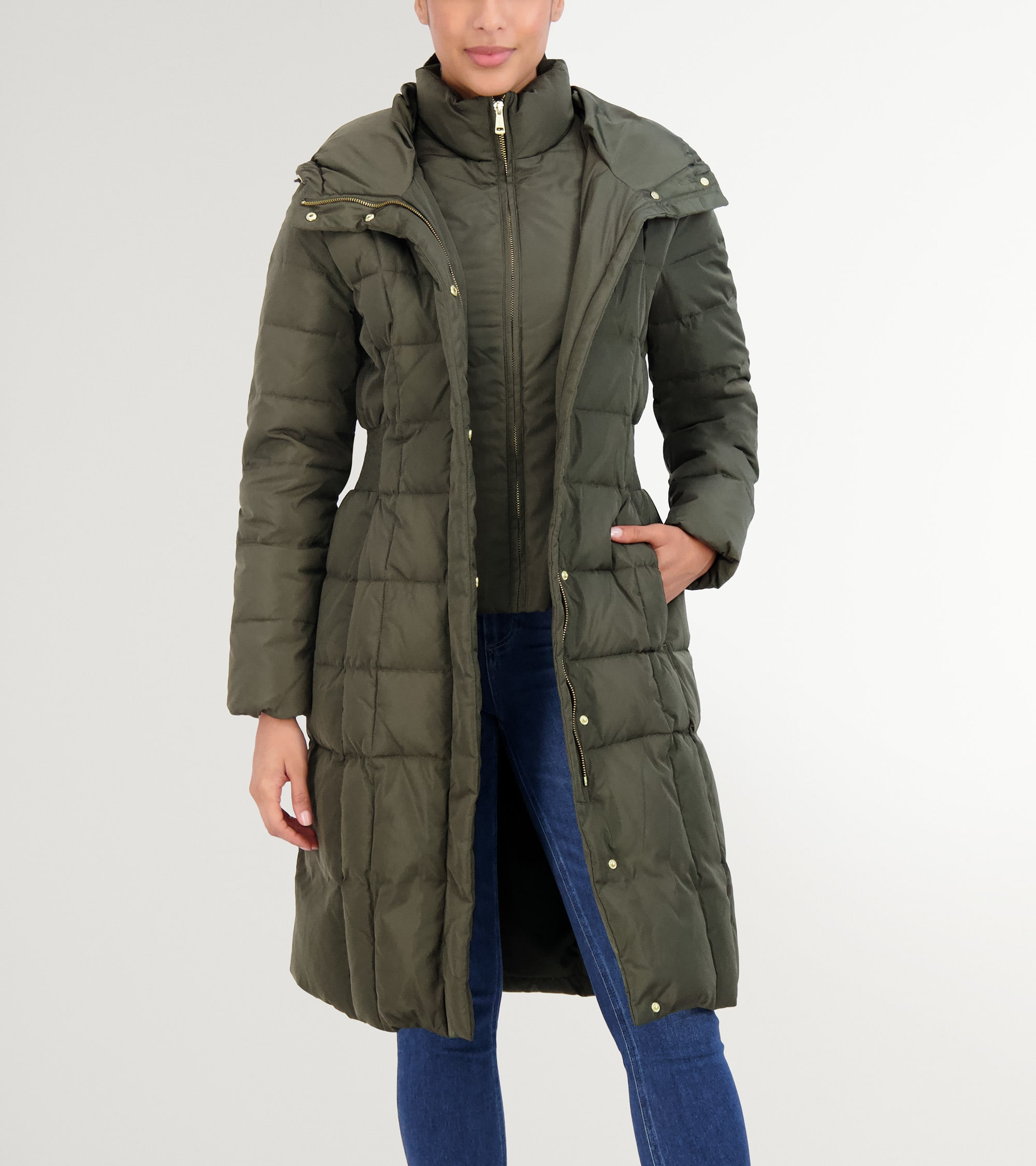 Women's 40" Signature Hooded Taffeta Down Coat | Cole Haan (US)