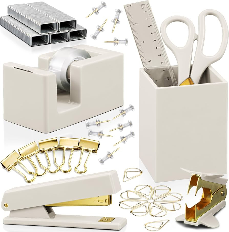 Aesthetic Desk Accessories Set - A Complete Desktop Organizer Set For Women Enhances Any Office D... | Amazon (US)