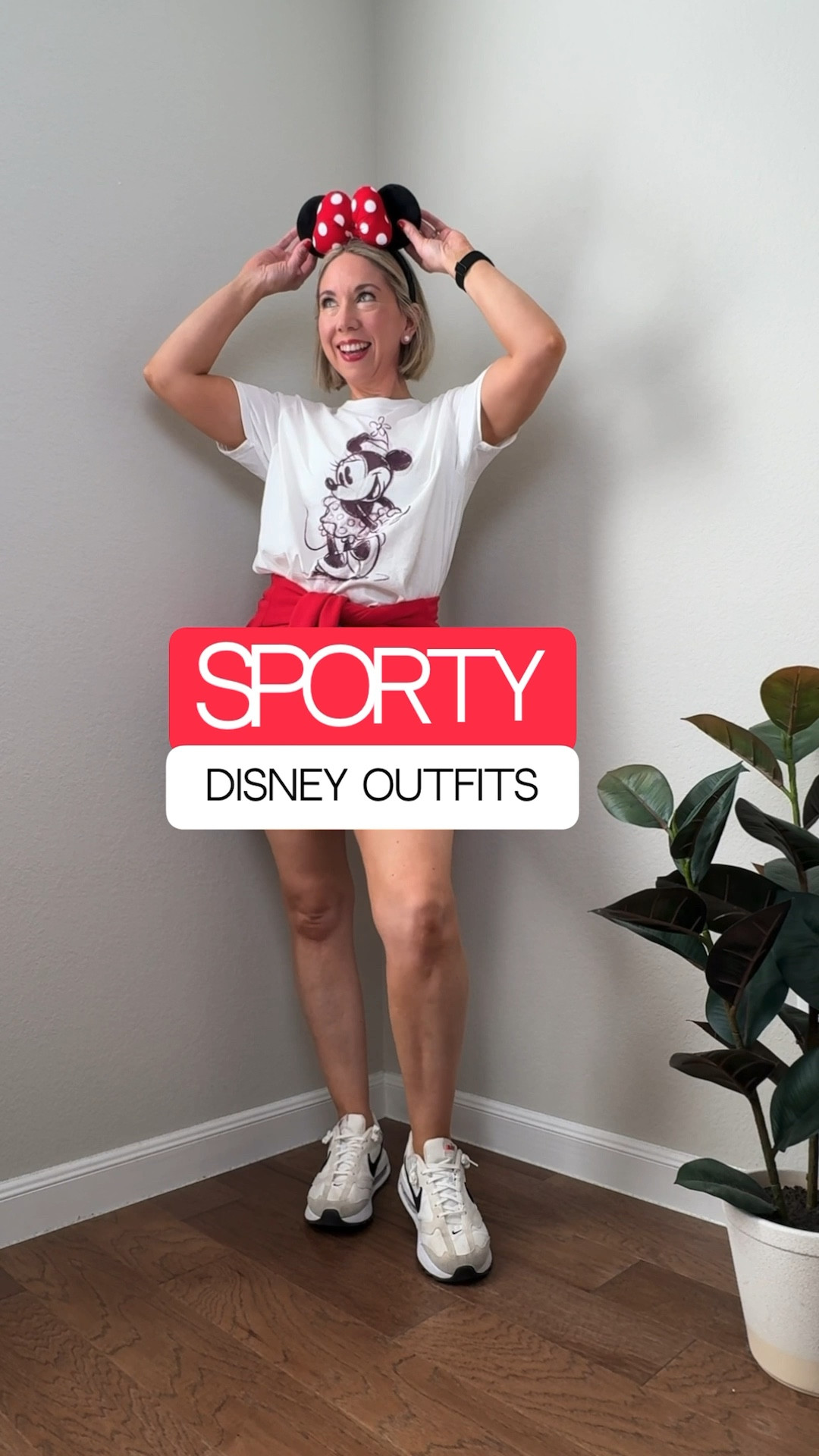 DISNEY OUTFITS . . . But make them sporty;) 

Are you planning a trip to Disney soon and need some outfit ideas? Well here’s the thinking behind my outfit planning for our recent Disney vacation: 

I wanted outfits that were comfortable, versatile in both the chilly mornings and hot afternoons, but still had some Disney flare.

I started with clothes I already owned - since I wear athleisure most days (hence the sporty outfit theme.) 

I picked favorites like my Vuori hoodies, joggers and athletic skirt, along with bike shorts, sweatshirts and tank tops. I chose colors that were mostly red, white and black or matched my tees & headbands. 

I then filled in the gaps with a few Disney themed tees and some mouse ear headbands. 

Black & white Minnie tee - I sized up to a large for rear coverage over bike shorts 

Colorful printed tee - size small and true to size 

Bike shorts tank tops and vuori clothing all true to size.  

Pink sweatshirt - men’s size small (also have one in medium) 

Black flare leggings and shorts true to size.

Leave a comment below with any questions! 

Comment “LINKS” to get the shopping links for these outfits sent straight to your DM’s.  

You can also find these items in my LTK shop through the link in my profile! 

#LTKfindsunder50 #LTKtravel

#LTKVideo