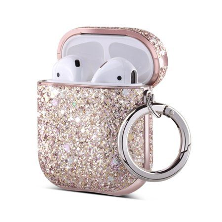 AirPods Case, ULAK Luxury Glitter Leather with Mirror Surface Plating Hard Cover,Shockproof Protecti | Walmart (US)