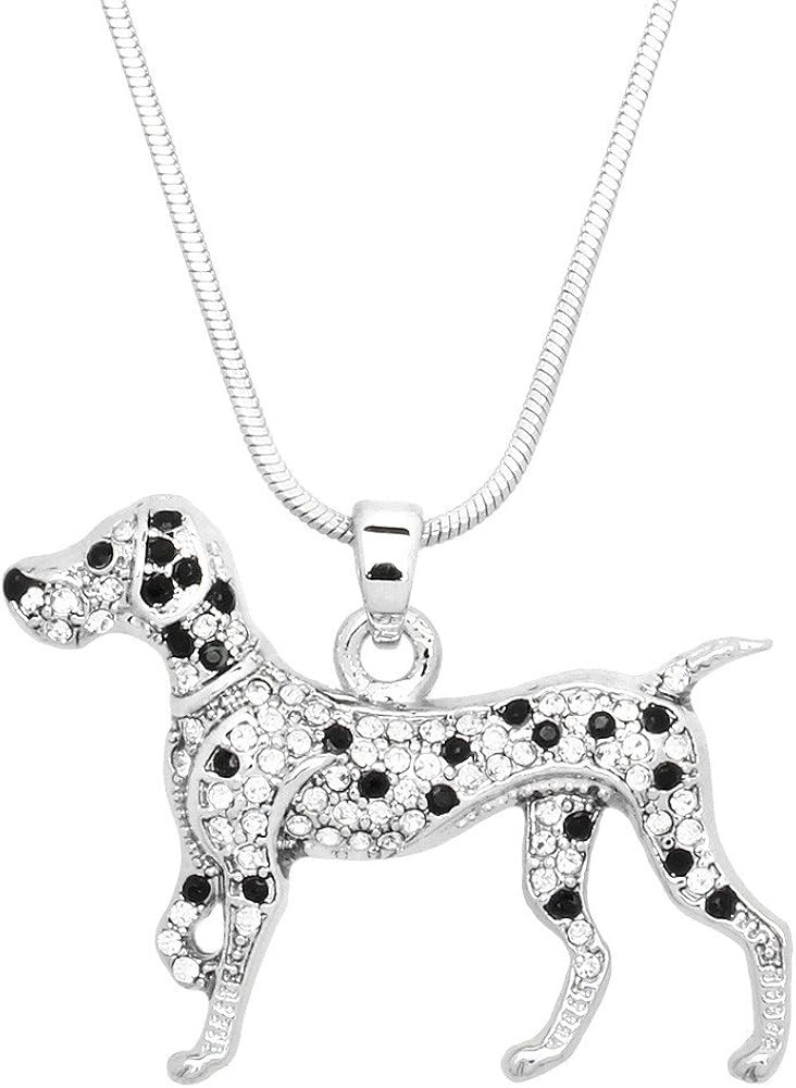 Lola Bella Gifts Crystal Dalmatian Dog Pendant Necklace with Gift Box | Amazon (US)