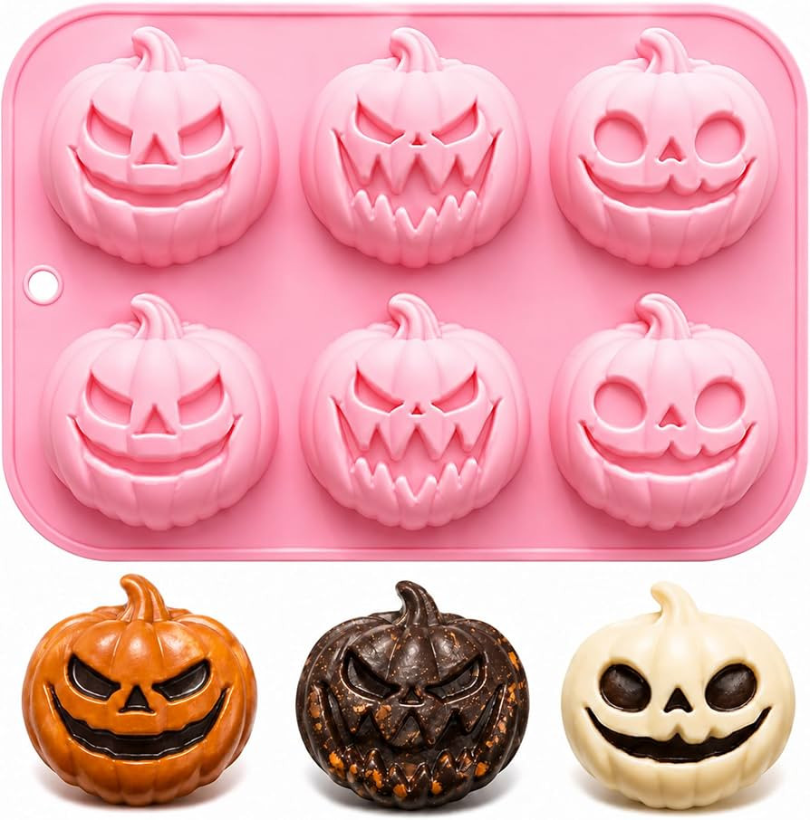 Pumpkin Mold for Halloween, Non-Stick Jack-O-Lantern Silicone Mold | Amazon (US)