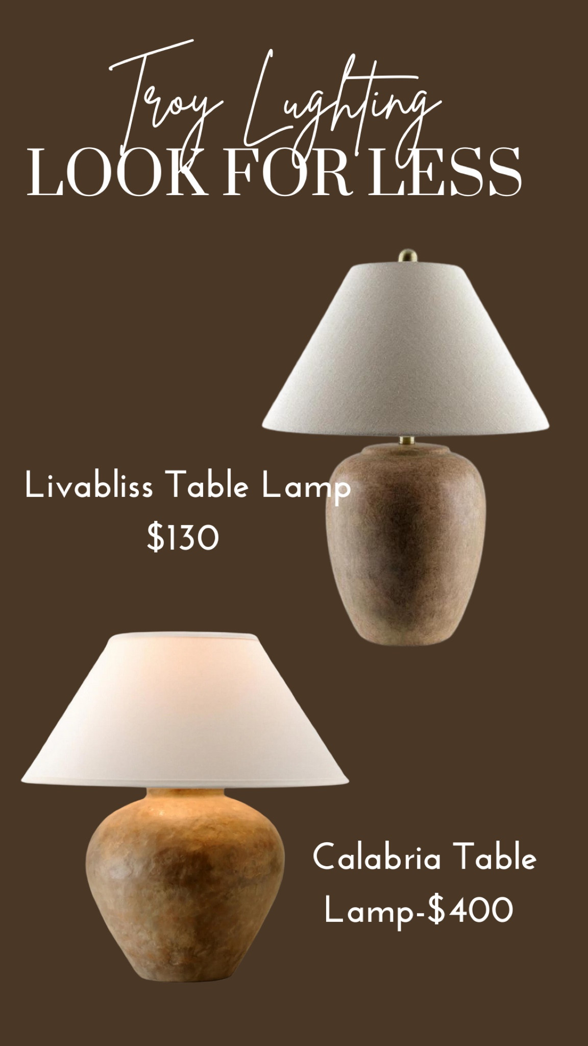 Look for less on this highly coveted table lamp! 

McGee and co look for less
Amber interiors look for less
Organic modern lighting 
Sienna table lamp
Troy lighting dupe 