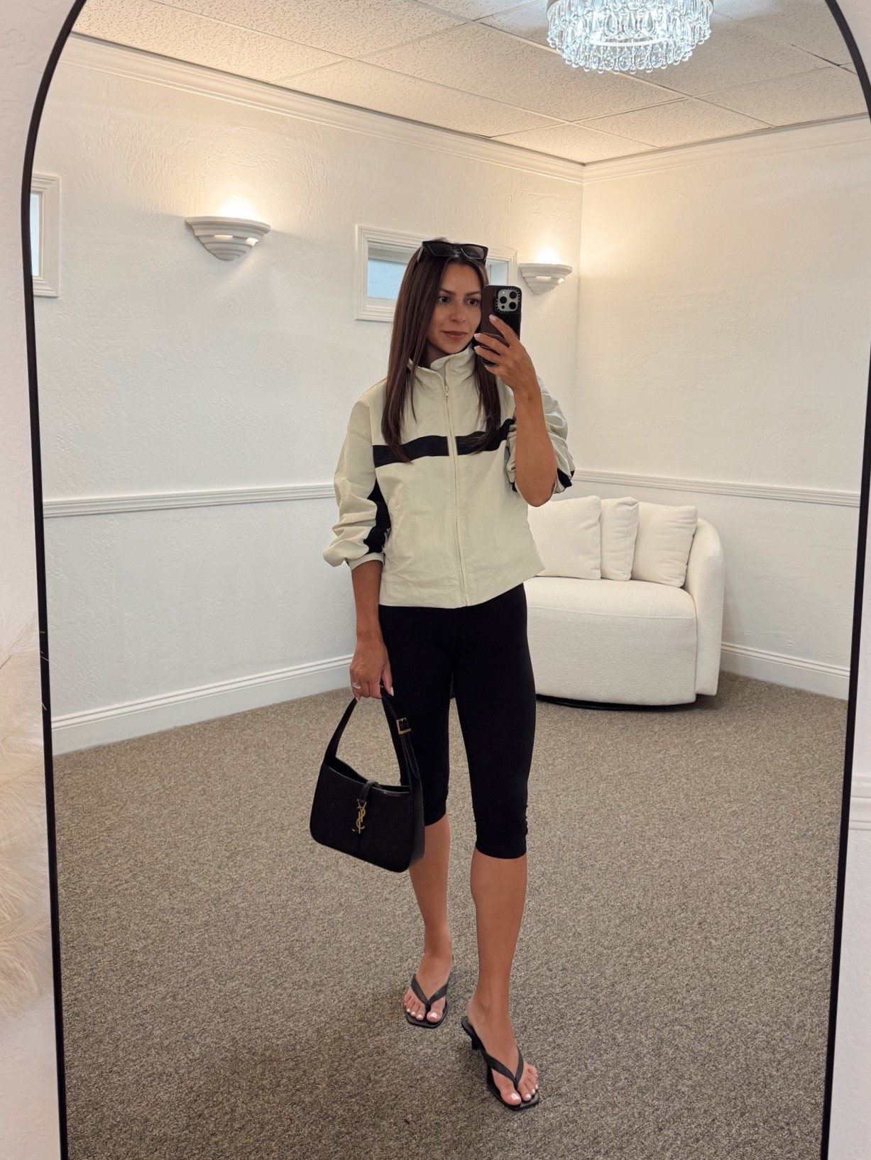 Late summer/ early fall outfit 
@Revolve windbreaker jacket- small
@Aerie capri leggings- small
@Steve Madden US kitten heel sandals
YSL bag
YSL sunglasses 

Petite, fall outfit, casual outfit, designer dupe, windbreaker, neutral outfit

#LTKootd #LTKSeasonal #LTKPetite