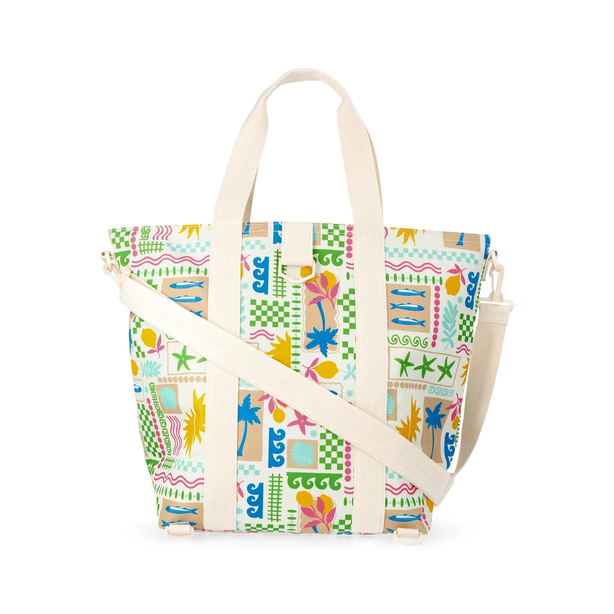 No Boundaries Women's Beach Insulated Tote Bag, Multi Coastal | Walmart (US)