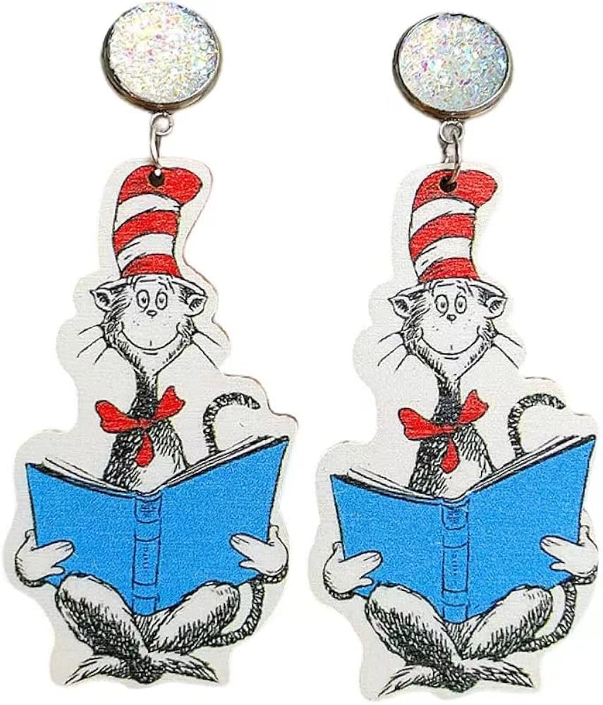 Cute Pair of Cat in the Hat Earrings for Women, Teachers, Educators, Principals and More. Super C... | Amazon (US)