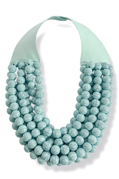 Carla Turquoise Smooth Bead Statement Necklace | The Willow Tree