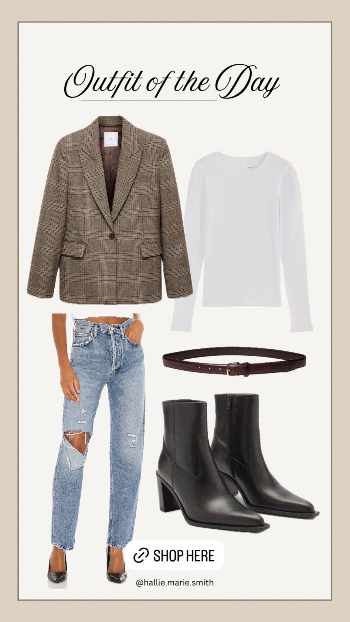 Classic meets casual 🤎 This tailored plaid blazer paired with ripped denim and sleek ankle boots is the perfect fall-to-winter transition look. Shop the full outfit here! 

#OOTD #EffortlessStyle #FallFashion #WinterWardrobe #LTKStyletip 

#LTKSeasonal #LTKWorkwear #LTKGiftGuide