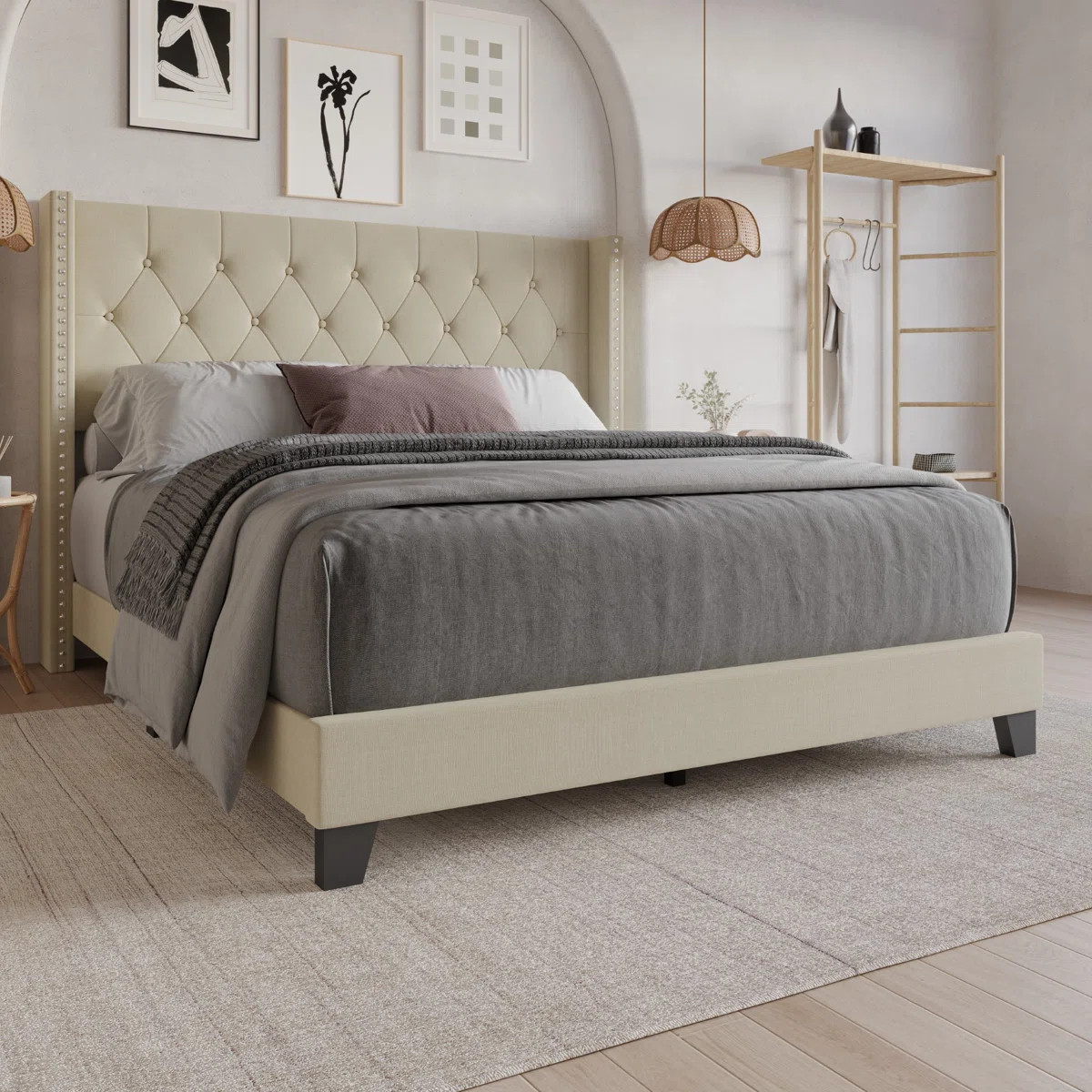 Ameire Upholstered Wingback Bed | Wayfair North America
