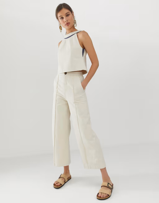 ASOS WHITE scoop back denim top two-piece | ASOS US