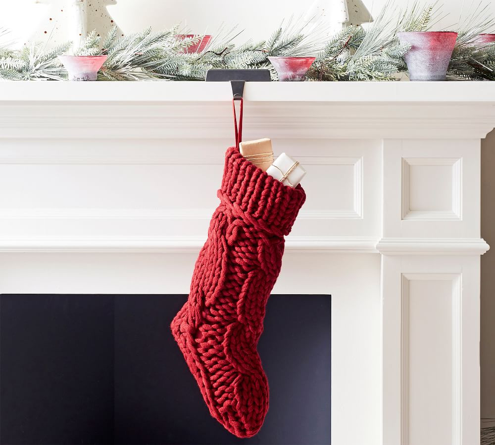 Colossal Knit Stocking, Medium, Ivory | Pottery Barn (US)