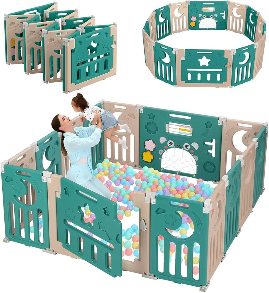Dripex Baby Playpen, Foldable Playpen for Babies and Toddlers, Adjustable Shape Baby Fence, Safet... | Amazon (US)