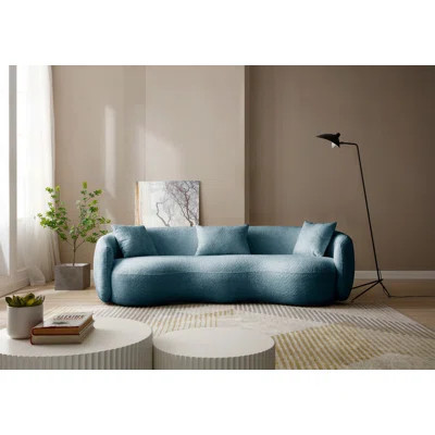 Modern Curved Sofa With High-Resilience Boucle Fabric And Solid Wood Frame, Perfect For Cozy And Stylish Living Spaces | Wayfair North America
