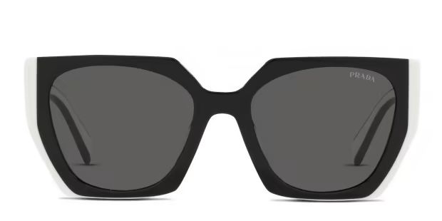 Prada PR 15WS Black, White Prescription Sunglasses - 50% Off Lenses | GlassesUSA