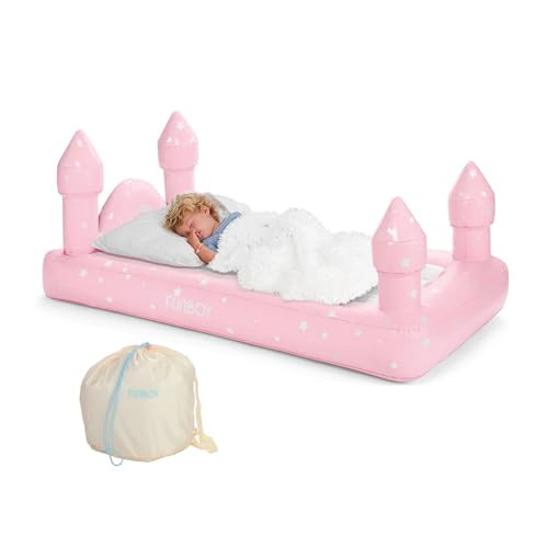 FUNBOY Kids Pink Castle Inflatable Travel Air Bed & Mattress, Blow Up Bed | Amazon (US)