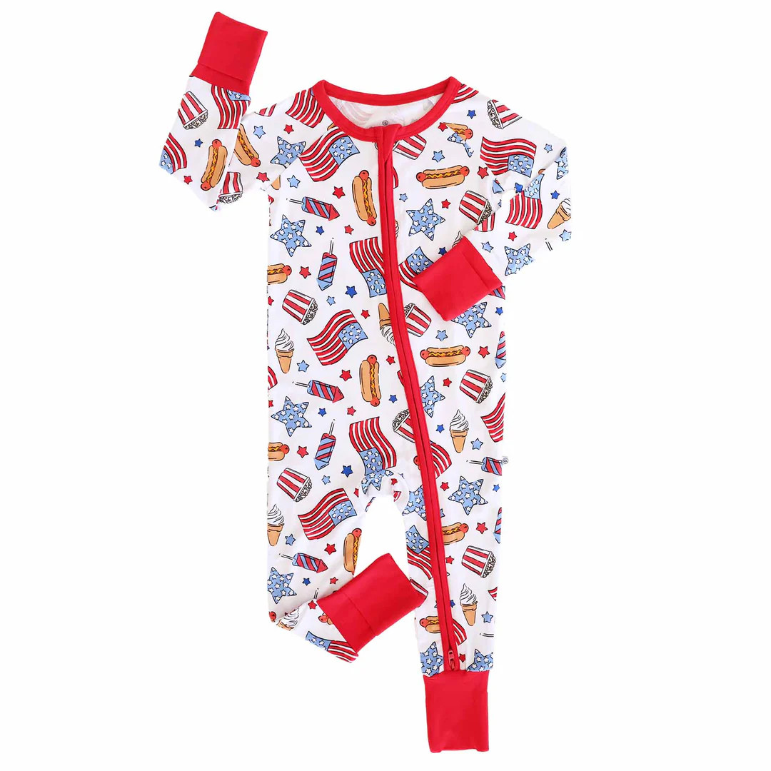 4th of July Convertible Zip Rompers | Caden Lane