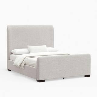 Alpine Furniture Adele Beige Wood Frame Queen Platform Bed, Stone Beige | The Home Depot