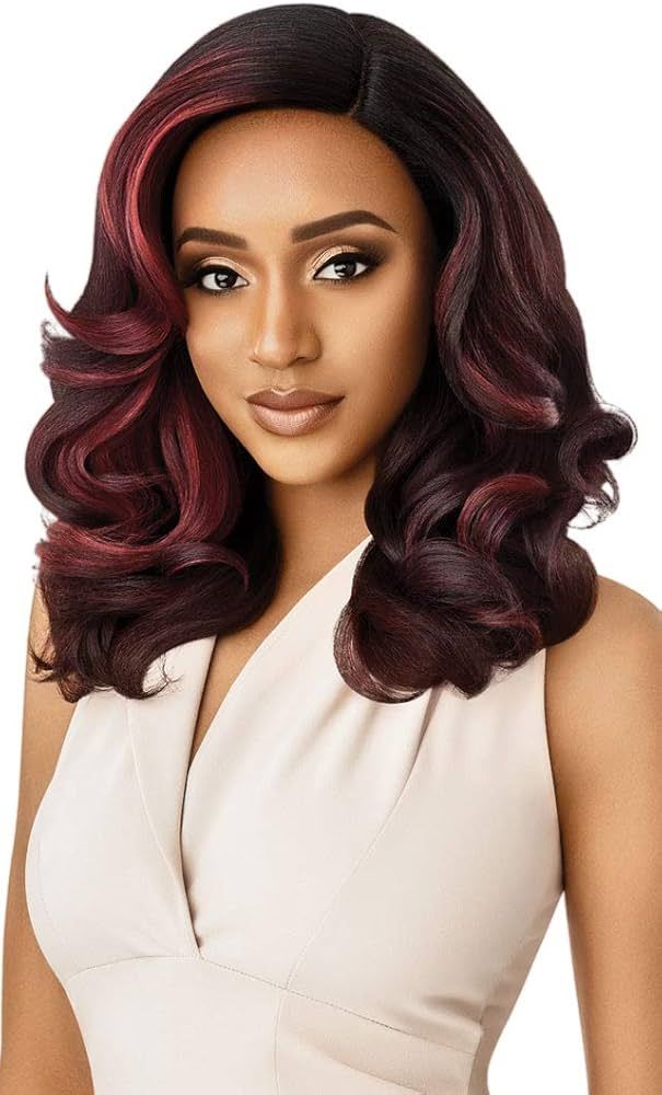 Outre Neesha Soft & Natural Synthetic Swiss Lace Front Wig NEESHA 205 (DR4/GIBRN) | Amazon (US)