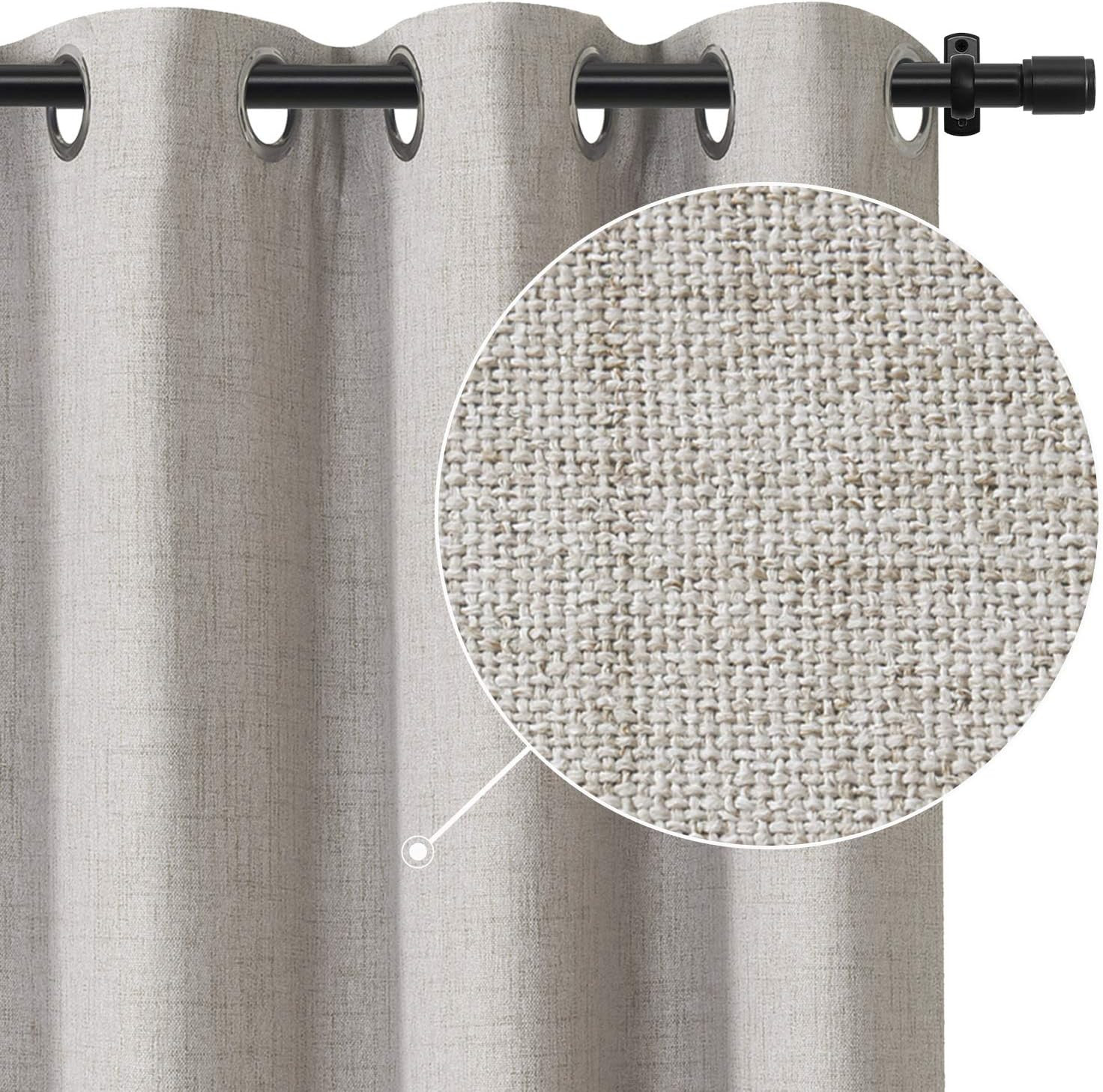 Rose Home Fashion 100% Blackout Curtains for Bedroom Linen Textured Look Drapes with Blackout Lin... | Amazon (US)