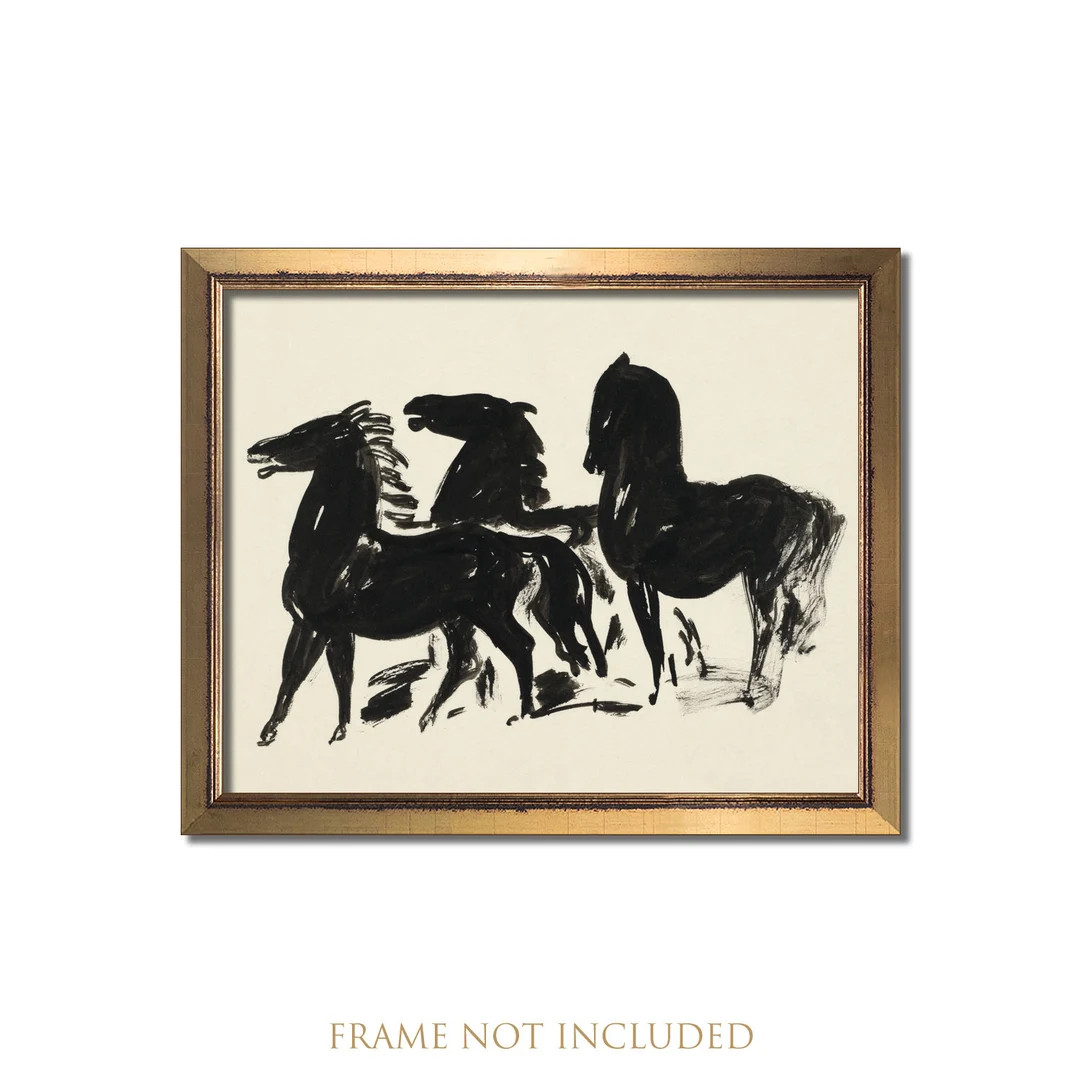 Horse print, Horse art, Horse painting, Equine black sketch, Equestrian decor, Modern Farmhouse, ... | Etsy (US)