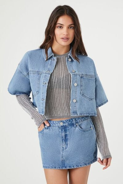 Cropped Denim Shirt | Forever 21