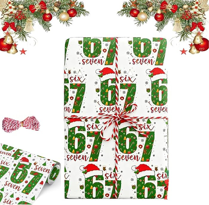 67 Christmas Wrapping Paper, 67 Meme Christmas Gift Wrap, 67 Meme Holiday Gift Wrap Paper，Uniqu... | Amazon (US)
